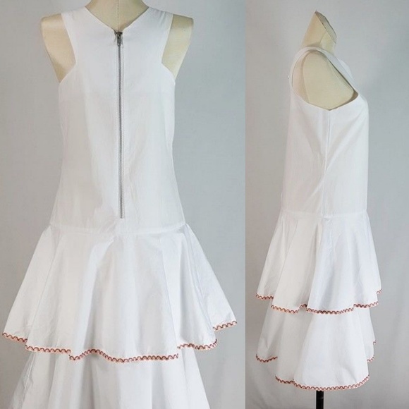 MLM Label Arles Tier Dress Small Womens Sleeveless Ruffle Layered  Summer Sheath - Picture 6 of 16